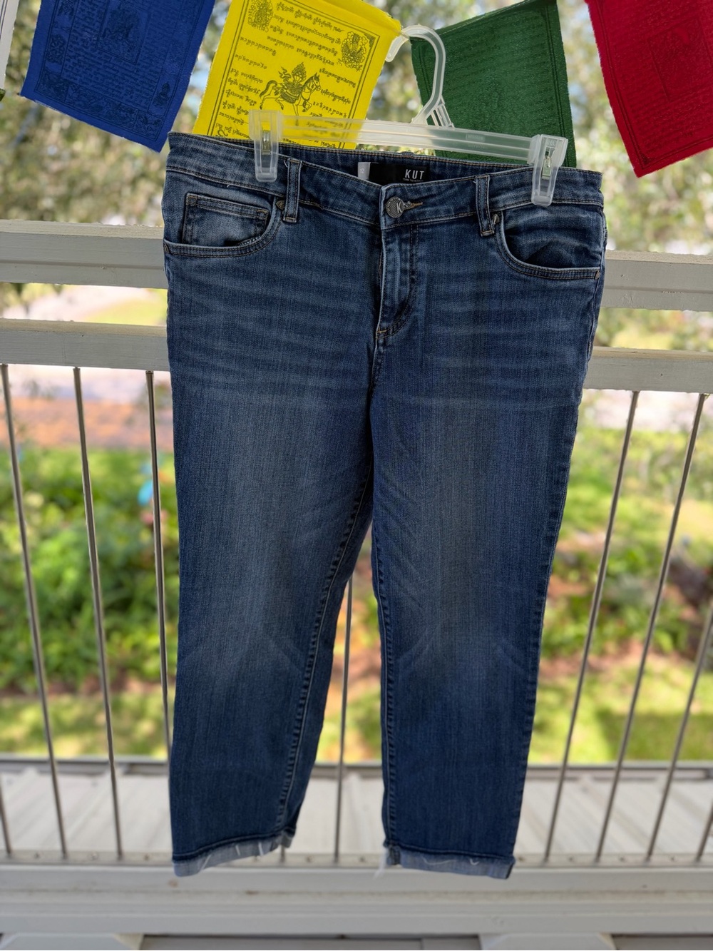 Kut from the Kloth Dark Blue Cropped Straight Jeans size 12